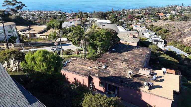 before new flat roof by alma roofing of san diego