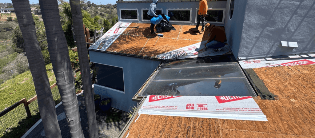 skylight installation in san diego county by alma roofing team